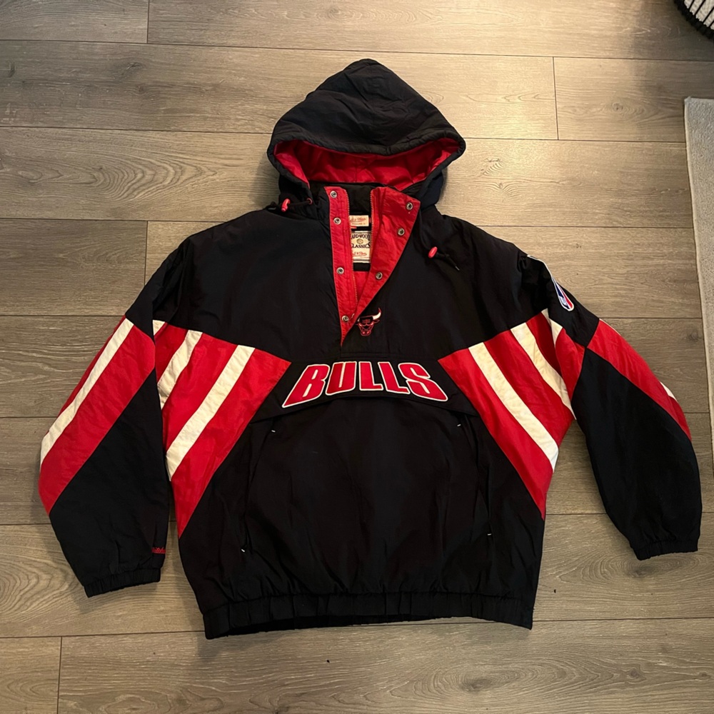 Mitchell & Ness Vintage MENS 1/4 Zip w/ Snaps Anorak Jacket. Lined. Size 2XL